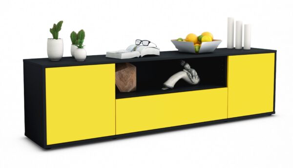 Lowboard Arbnora, Gelb (180x49x35cm)