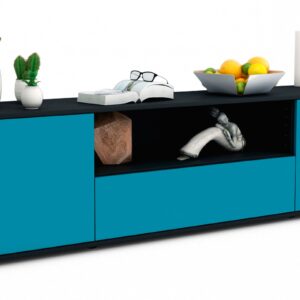 Lowboard Arbnora, Türkis (180x49x35cm)