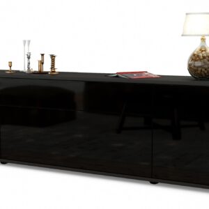 Lowboard Aria, Schwarz (180x49x35cm)
