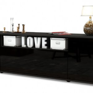 Lowboard Ariana, Schwarz (180x49x35cm)