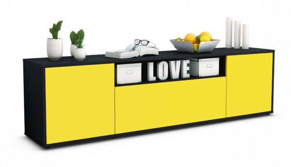 Lowboard Ariana, Gelb (180x49x35cm)