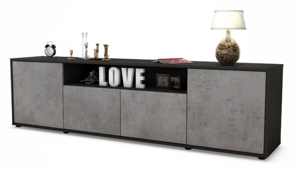 Lowboard Arianna, Beton (180x49x35cm)