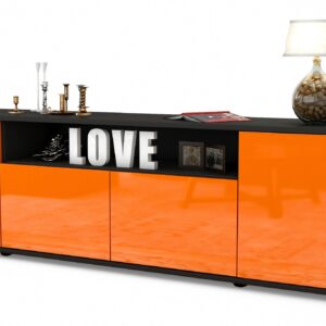 Lowboard Arianna, Orange (180x49x35cm)