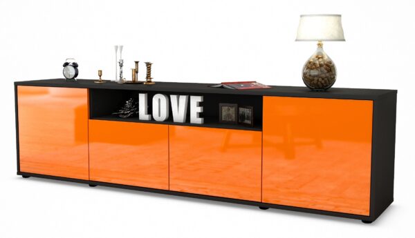 Lowboard Arianna, Orange (180x49x35cm)