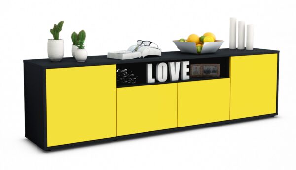 Lowboard Arianna, Gelb (180x49x35cm)