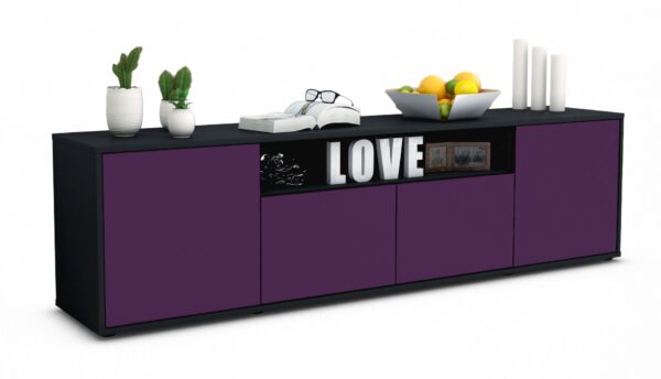 Lowboard Arianna, Lila (180x49x35cm)