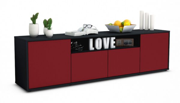Lowboard Arianna, Bordeaux (180x49x35cm)