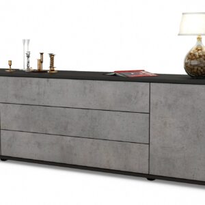 Lowboard Ariella, Beton (180x49x35cm)