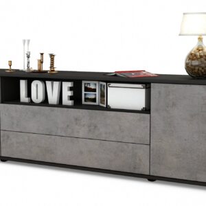 Lowboard Armanda, Beton (180x49x35cm)