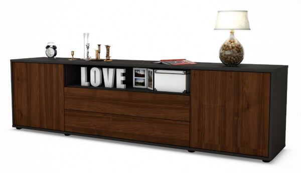 Lowboard Armanda, Walnuss (180x49x35cm)