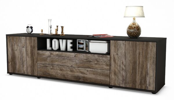 Lowboard Armanda, Treibholz (180x49x35cm)