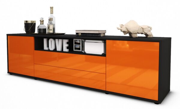 Lowboard Armanda, Orange (180x49x35cm)