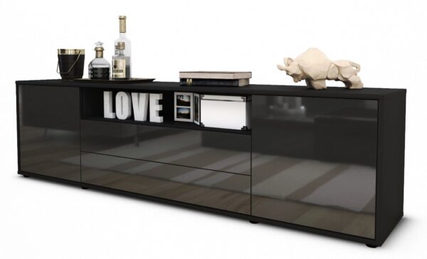 Lowboard Armanda, Grau (180x49x35cm)