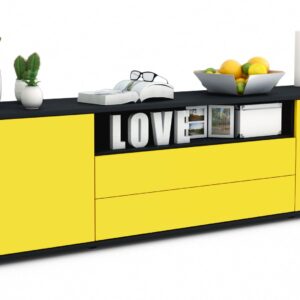 Lowboard Armanda, Gelb (180x49x35cm)