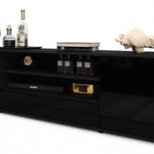 Lowboard Armida, Schwarz (180x49x35cm)