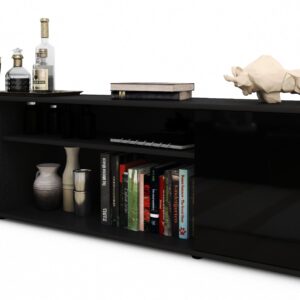 Lowboard Asia, Schwarz (180x49x35cm)
