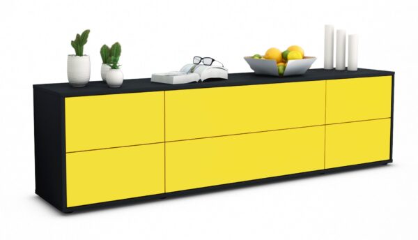 Lowboard Assunta, Gelb (180x49x35cm)