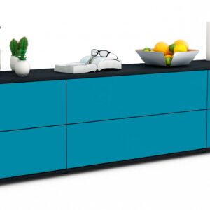 Lowboard Assunta, Türkis (180x49x35cm)