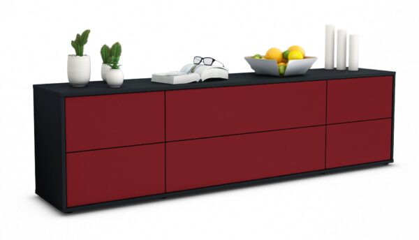 Lowboard Assunta, Bordeaux (180x49x35cm)