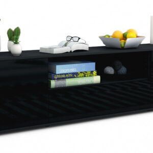 Lowboard Atlanta, Schwarz (180x49x35cm)