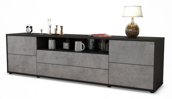 Lowboard Aurora, Beton (180x49x35cm)