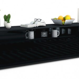 Lowboard Aurora, Schwarz (180x49x35cm)