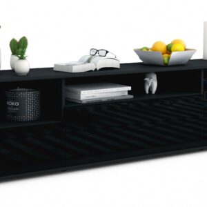 Lowboard Azula, Schwarz (180x49x35cm)