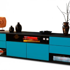 Lowboard Barbara, Türkis (180x49x35cm)