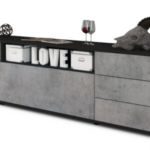 Lowboard Beatrice, Beton (180x49x35cm)