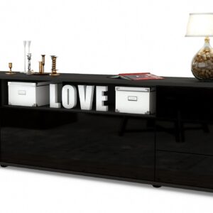Lowboard Beatrice, Schwarz (180x49x35cm)