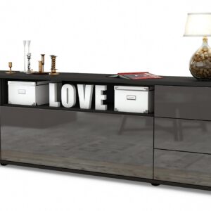 Lowboard Beatrice, Grau (180x49x35cm)