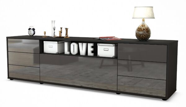 Lowboard Beatrice, Grau (180x49x35cm)