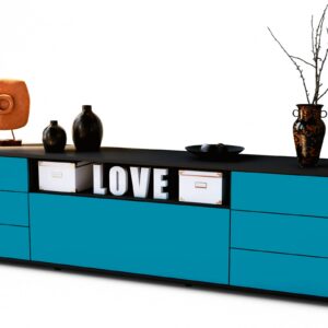 Lowboard Beatrice, Türkis (180x49x35cm)