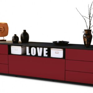 Lowboard Beatrice, Bordeaux (180x49x35cm)
