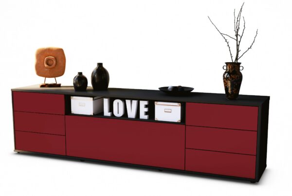 Lowboard Beatrice, Bordeaux (180x49x35cm)