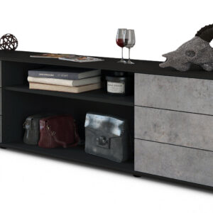 Lowboard Belinda, Beton (180x49x35cm)