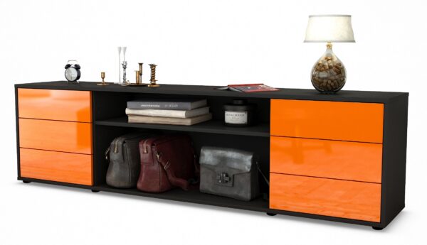 Lowboard Belinda, Orange (180x49x35cm)