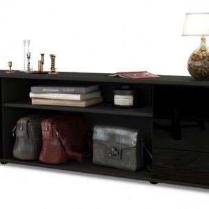 Lowboard Belinda, Schwarz (180x49x35cm)