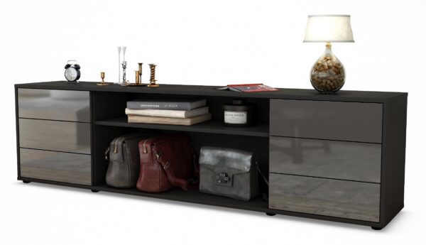 Lowboard Belinda, Grau (180x49x35cm)