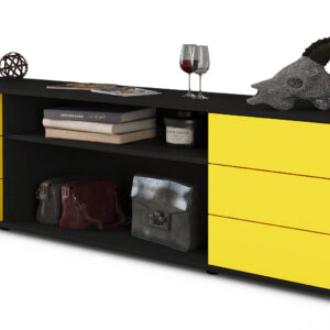Lowboard Belinda, Gelb (180x49x35cm)