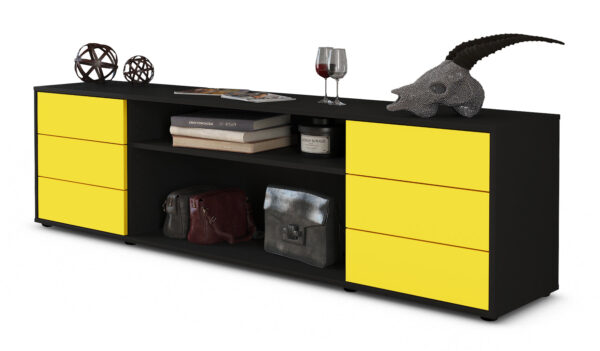 Lowboard Belinda, Gelb (180x49x35cm)
