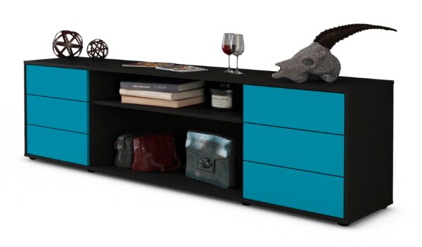 Lowboard Belinda, Türkis (180x49x35cm)