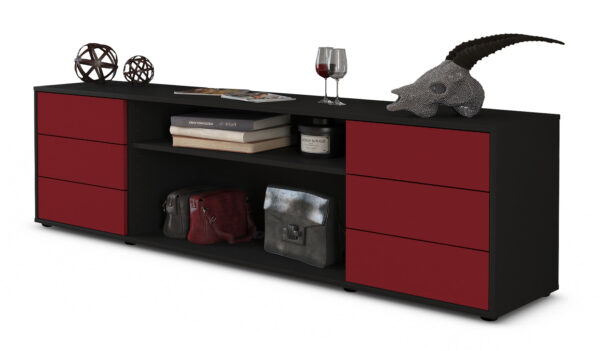 Lowboard Belinda, Bordeaux (180x49x35cm)