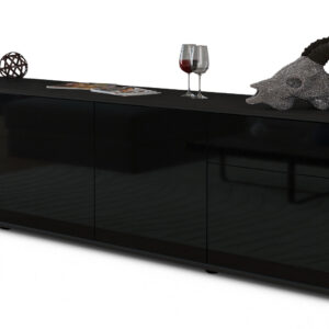 Lowboard Benedetta, Schwarz (180x49x35cm)