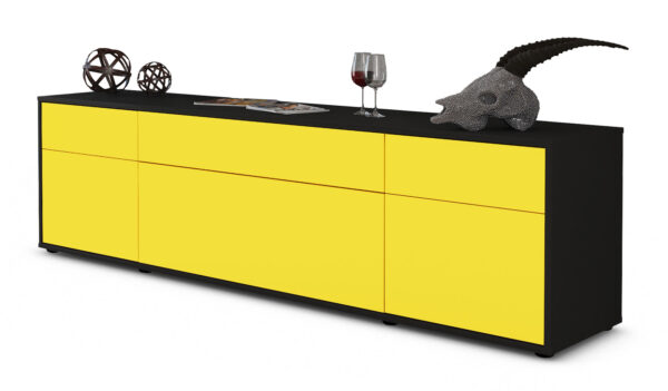 Lowboard Beppa, Gelb (180x49x35cm)