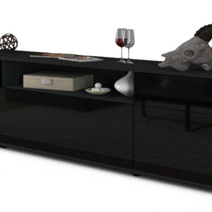 Lowboard Bernadetta, Schwarz (180x49x35cm)