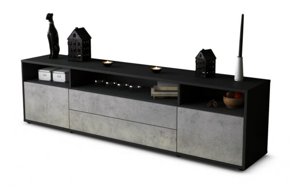 Lowboard Biancaneve, Beton (180x49x35cm)