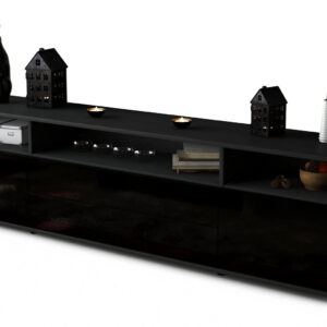 Lowboard Biancaneve, Schwarz (180x49x35cm)