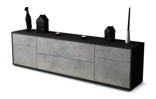 Lowboard Bibiane, Beton (180x49x35cm)