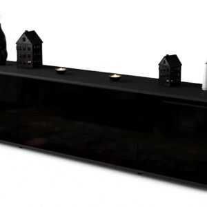 Lowboard Bibiane, Schwarz (180x49x35cm)